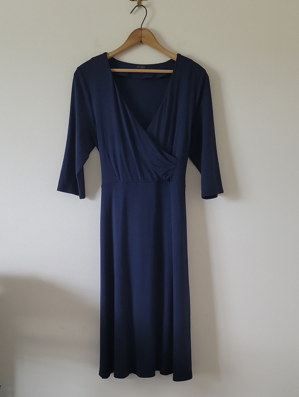J Jill Wearever Collection Navy Wrap Dress Size Medium